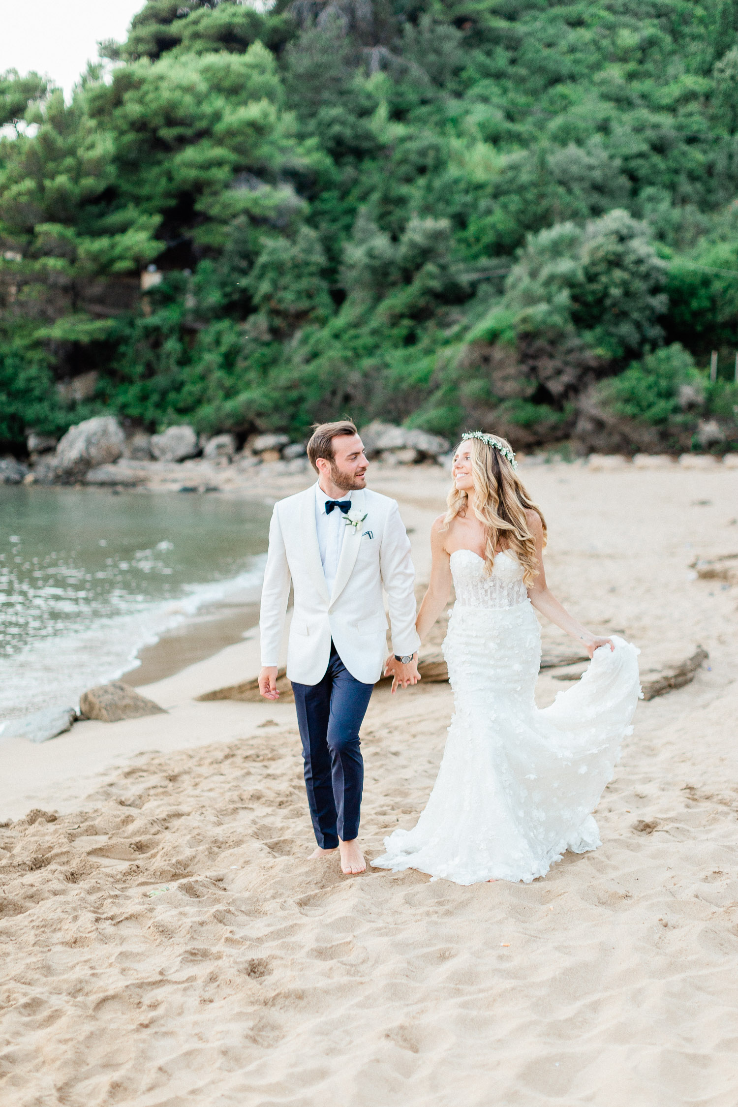 married couple shooting on the beach 