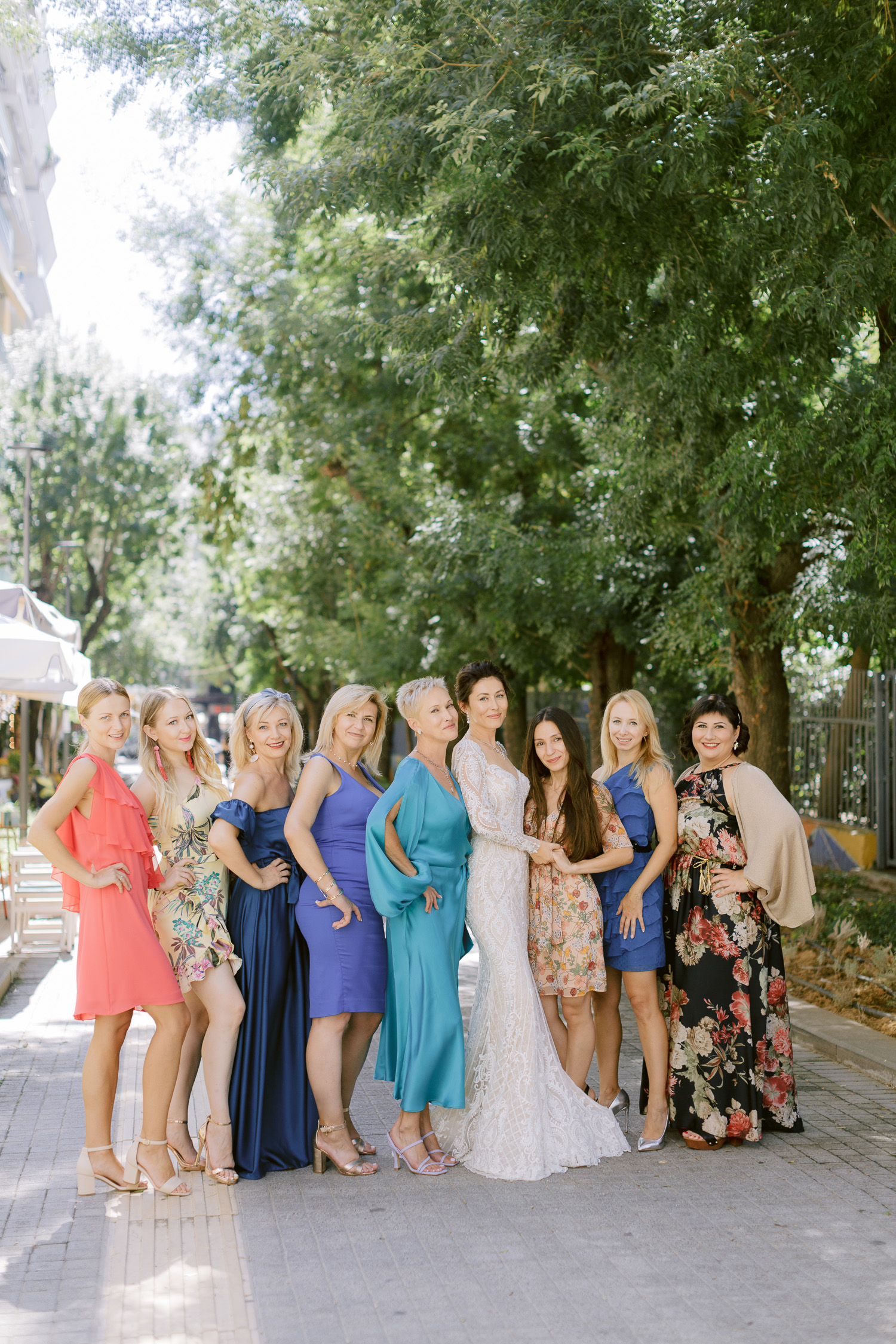 This wonderful bridal party having some photos before they leave for the ceremony