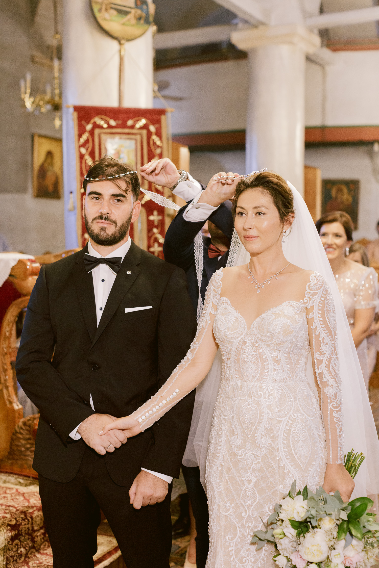 Orthodox wedding ceremony at a micro wedding in Halkidiki