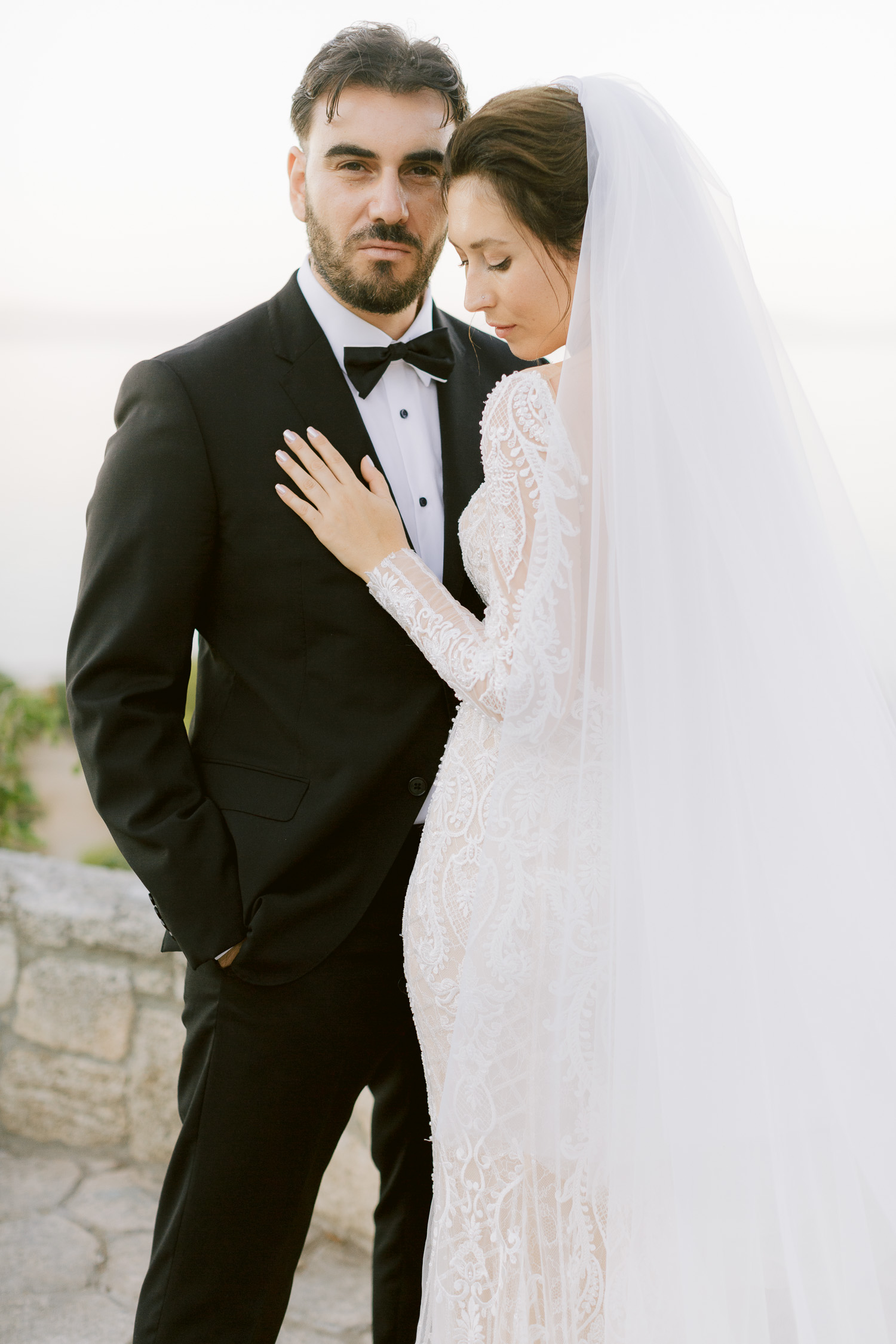Natural light couple post wedding portrait on the Greek islands